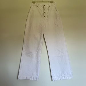 ROLLAS BUTTON FLY WHITE JEANS